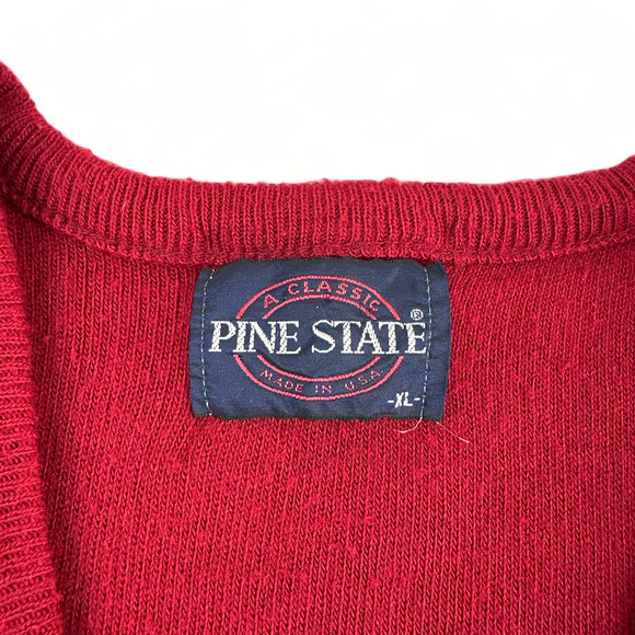 Vintage Pine State Sweater Vest Adult MEDIUM Burgundy V Neck Orlon Acrylic 80s - Picture 3 of 7